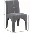 Meridian Furniture Gramercy Blue Linen Textured Fabric Dining Chair (Set of 2)