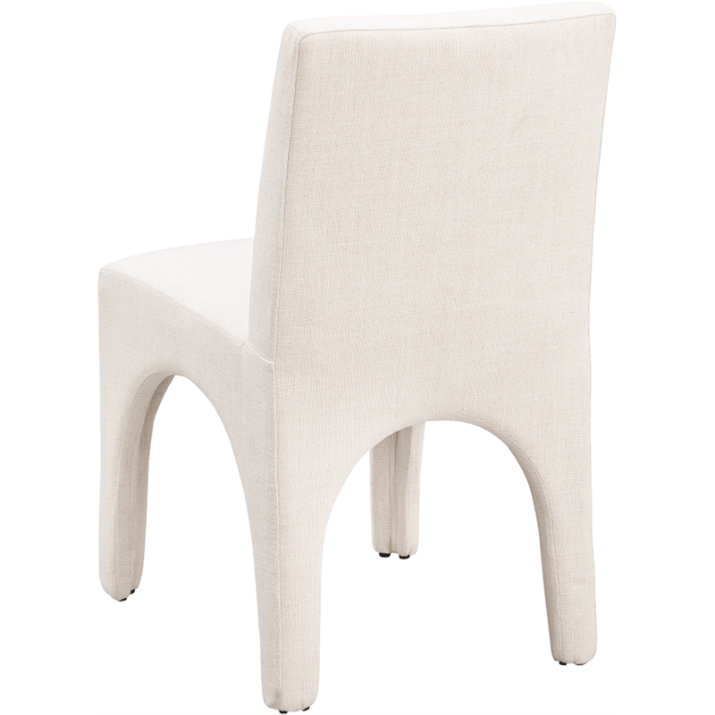 Meridian Furniture Gramercy Cream Linen Textured Fabric Dining Chair (Set of 2)