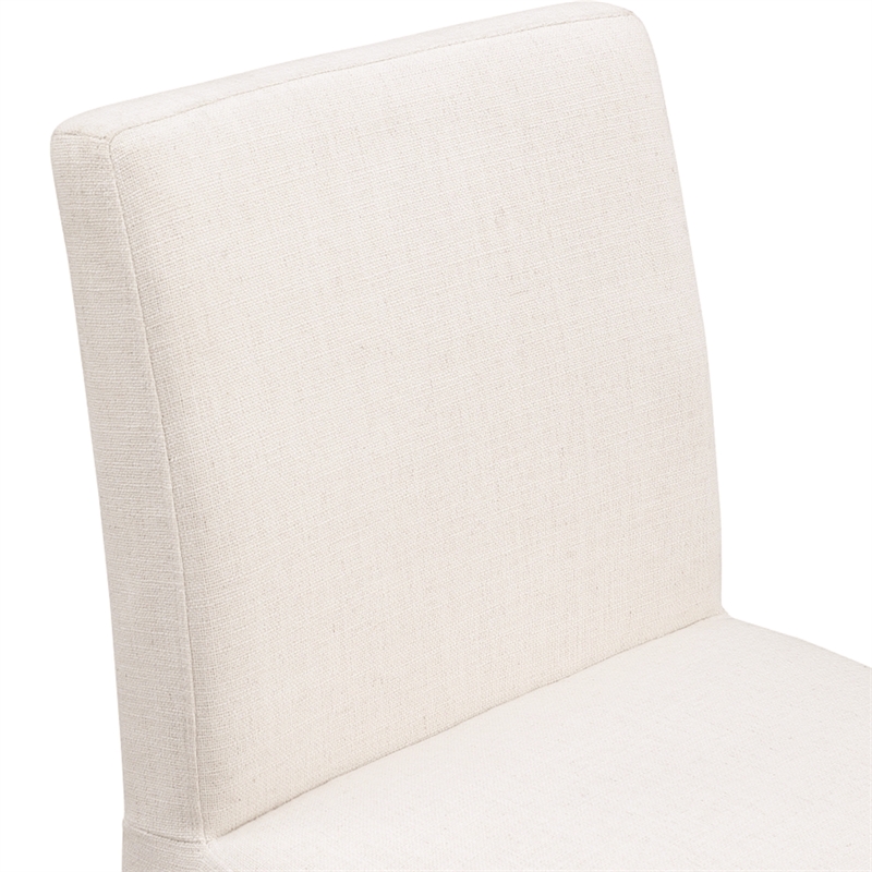Meridian Furniture Gramercy Cream Linen Textured Fabric Dining Chair (Set of 2)