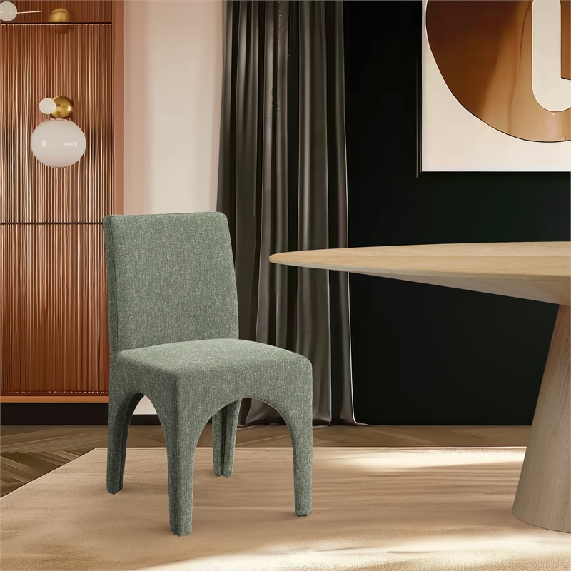 Meridian Furniture Gramercy Green Linen Textured Fabric Dining Chair (Set of 2)