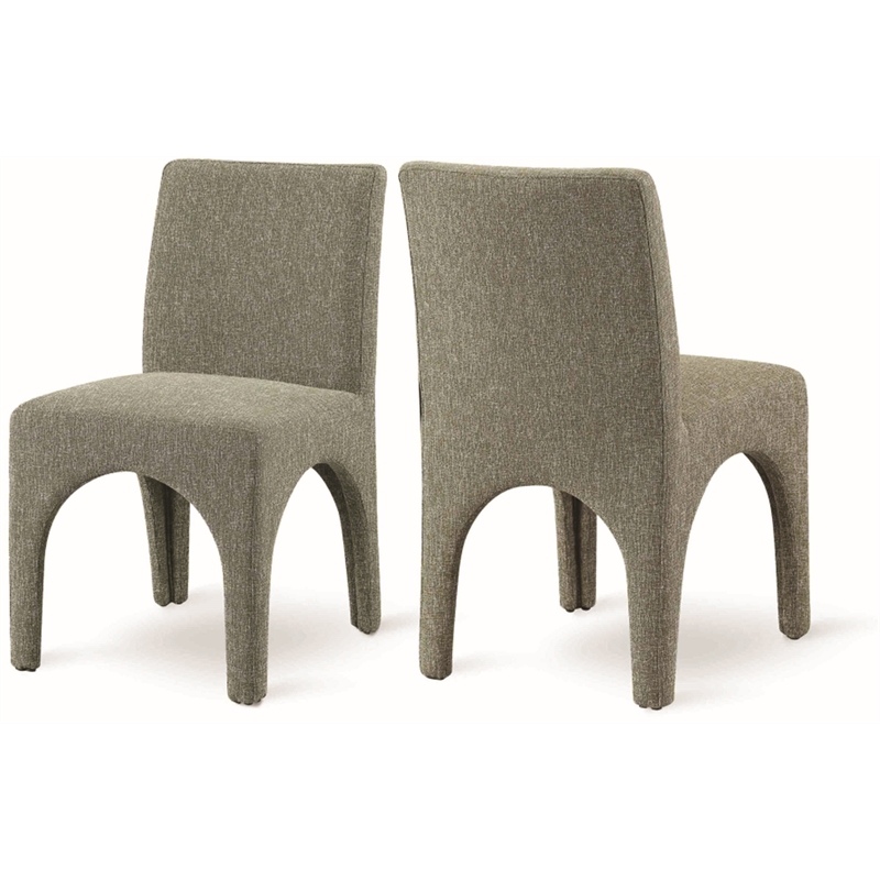 Meridian Furniture Gramercy Green Linen Textured Fabric Dining Chair (Set of 2)