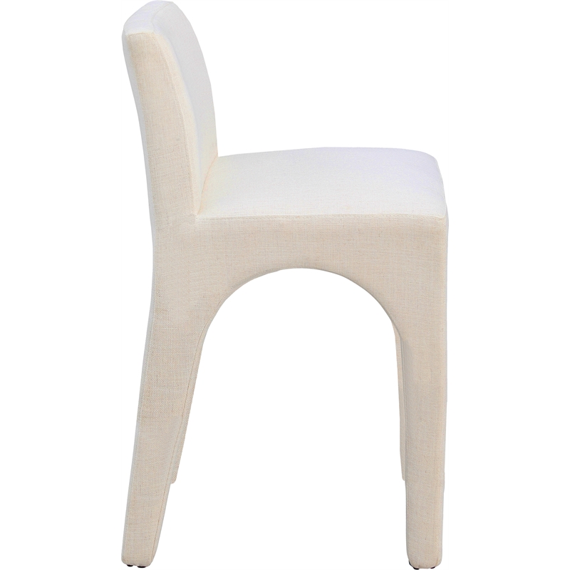 Meridian Furniture Gramercy Beige Linen Textured Fabric Stool