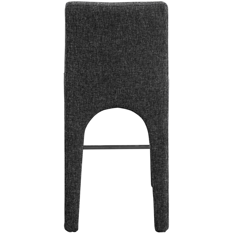 Meridian Furniture Gramercy Black Linen Textured Fabric Stool