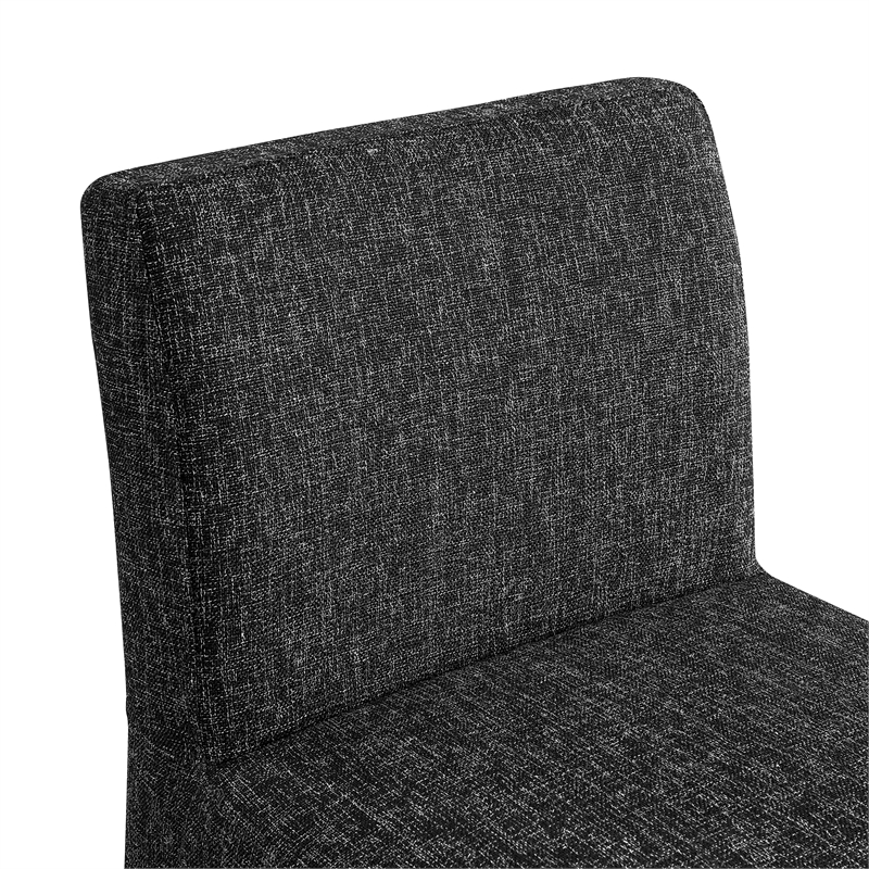 Meridian Furniture Gramercy Black Linen Textured Fabric Stool
