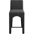Meridian Furniture Gramercy Black Linen Textured Fabric Stool