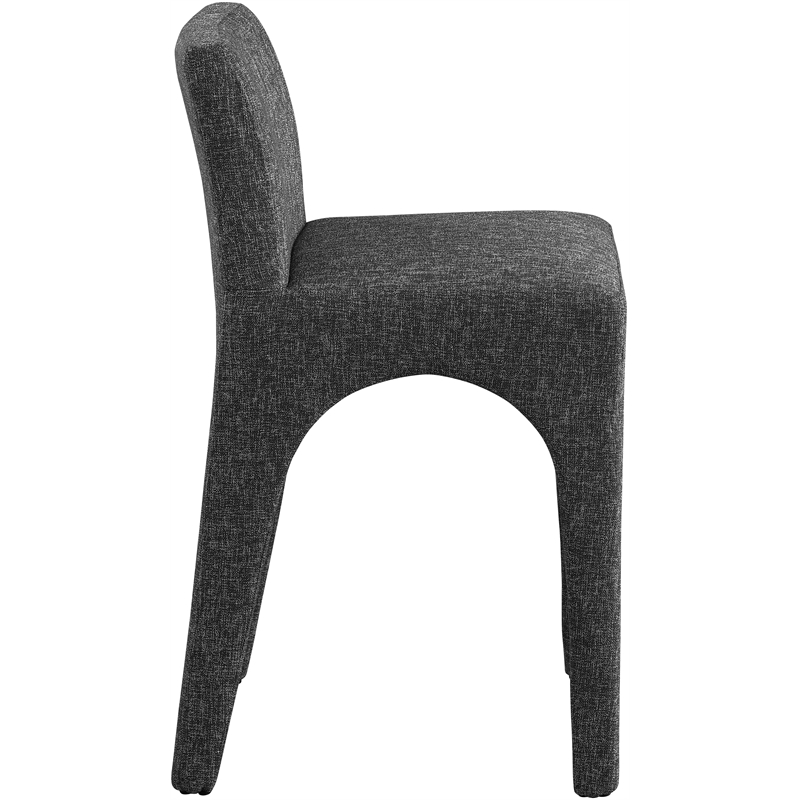 Meridian Furniture Gramercy Black Linen Textured Fabric Stool