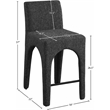 Meridian Furniture Gramercy Black Linen Textured Fabric Stool