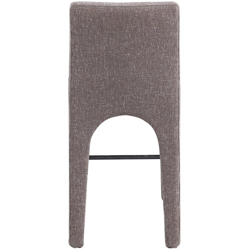 Meridian Furniture Gramercy Brown Linen Textured Fabric Stool