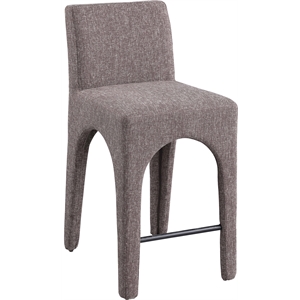 Meridian Furniture Gramercy Brown Linen Textured Fabric Stool
