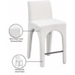 Meridian Furniture Gramercy Cream Linen Textured Fabric Stool