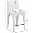 Meridian Furniture Gramercy Cream Linen Textured Fabric Stool