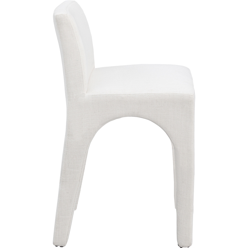 Meridian Furniture Gramercy Cream Linen Textured Fabric Stool