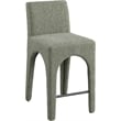 Meridian Furniture Gramercy Green Linen Textured Fabric Stool