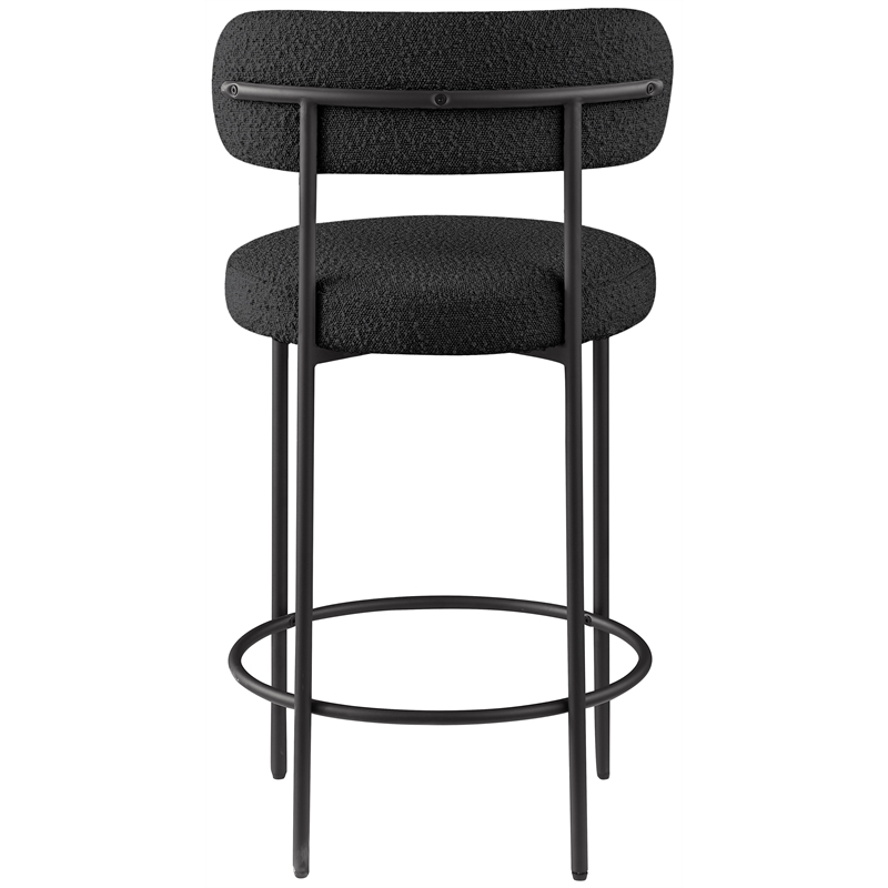 Meridian Furniture Beacon Black Boucle Fabric Stool (Set of 2)