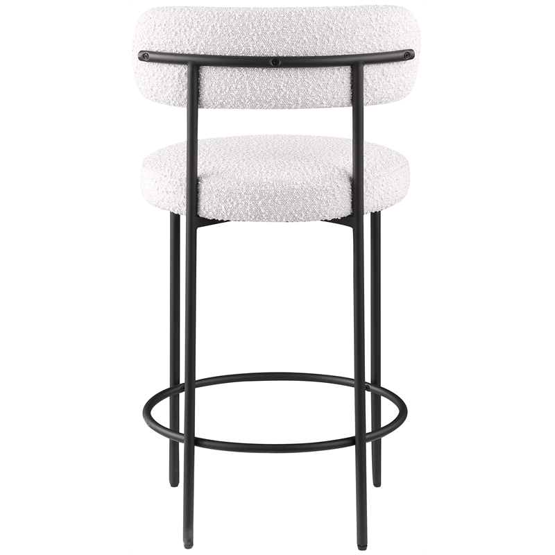 Meridian Furniture Beacon Cream Boucle Fabric Stool (Set of 2)