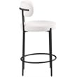 Meridian Furniture Beacon Cream Boucle Fabric Stool (Set of 2)