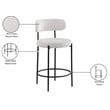 Meridian Furniture Beacon Cream Boucle Fabric Stool (Set of 2)