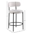 Meridian Furniture Beacon Cream Boucle Fabric Stool (Set of 2)