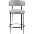 Meridian Furniture Beacon Grey Boucle Fabric Stool (Set of 2)