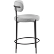 Meridian Furniture Beacon Grey Boucle Fabric Stool (Set of 2)