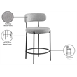 Meridian Furniture Beacon Grey Boucle Fabric Stool (Set of 2)