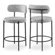 Meridian Furniture Beacon Grey Boucle Fabric Stool (Set of 2)