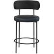 Meridian Furniture Beacon Black Vegan Leather Seat Stool (Set of 2)