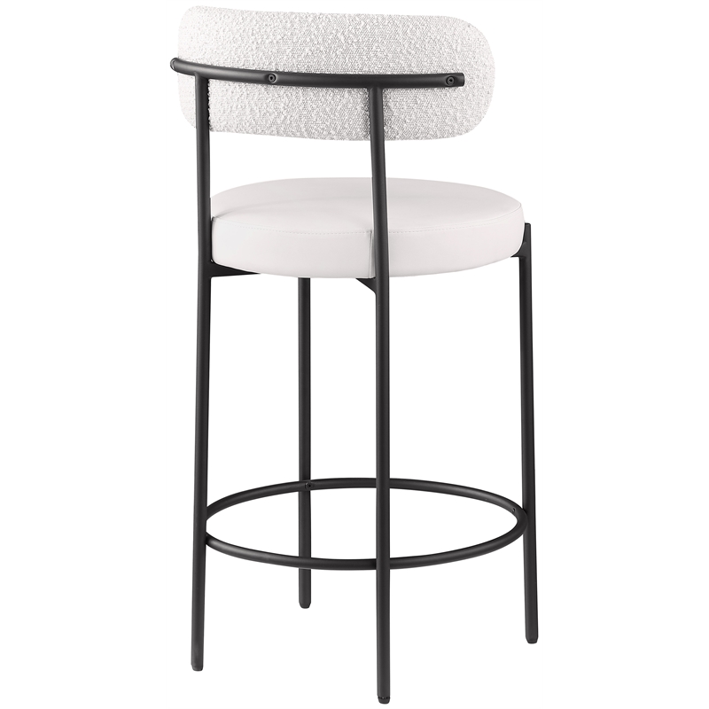 Meridian Furniture Beacon Cream Vegan Leather Seat Stool (Set of 2)
