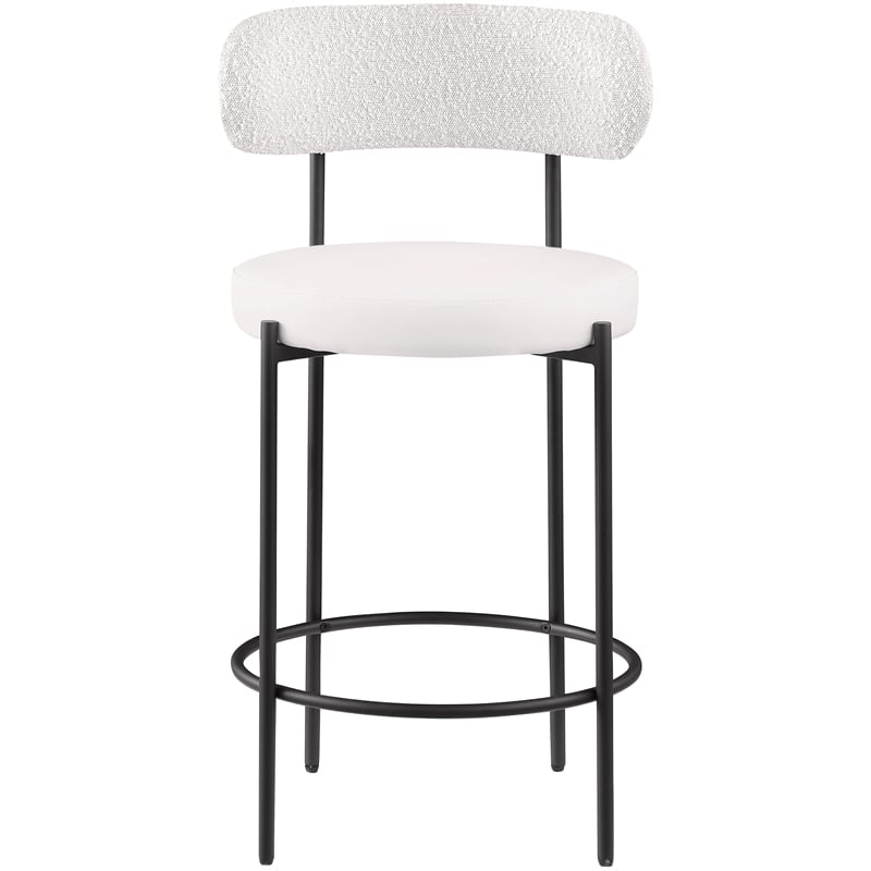 Meridian Furniture Beacon Cream Vegan Leather Seat Stool (Set of 2)