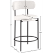 Meridian Furniture Beacon Cream Vegan Leather Seat Stool (Set of 2)
