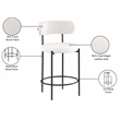 Meridian Furniture Beacon Cream Vegan Leather Seat Stool (Set of 2)