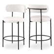 Meridian Furniture Beacon Cream Vegan Leather Seat Stool (Set of 2)