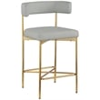 Meridian Furniture Rivage Light Grey Linen Textured Fabric Stool (Set of 2)