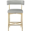Meridian Furniture Rivage Light Grey Linen Textured Fabric Stool (Set of 2)