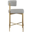 Meridian Furniture Rivage Light Grey Linen Textured Fabric Stool (Set of 2)