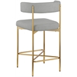 Meridian Furniture Rivage Light Grey Linen Textured Fabric Stool (Set of 2)
