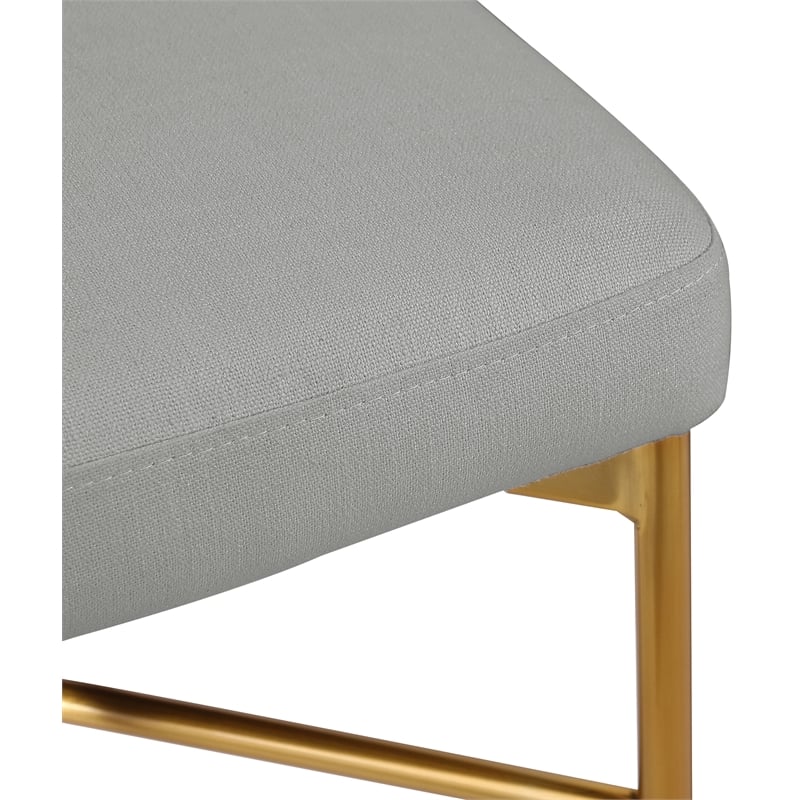 Meridian Furniture Rivage Light Grey Linen Textured Fabric Stool (Set of 2)