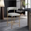 Meridian Furniture Rivage Light Grey Linen Textured Fabric Stool (Set of 2)