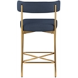 Meridian Furniture Rivage Deep Navy Linen Textured Fabric Stool (Set of 2)