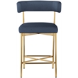 Meridian Furniture Rivage Deep Navy Linen Textured Fabric Stool (Set of 2)