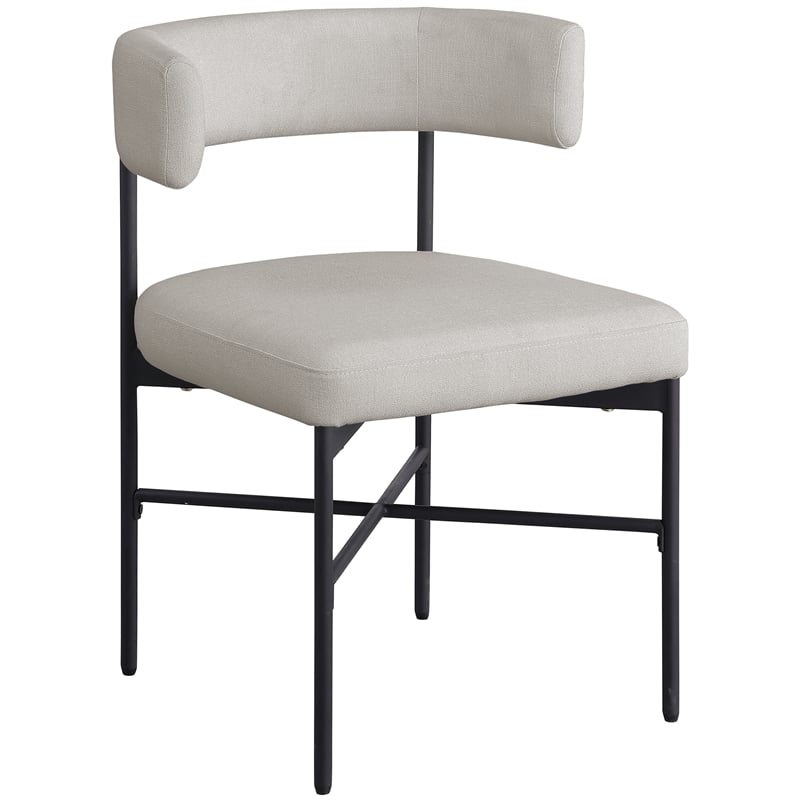 Meridian Furniture Rivage Beige Linen Textured Fabric Dining Chair (Set of 2)