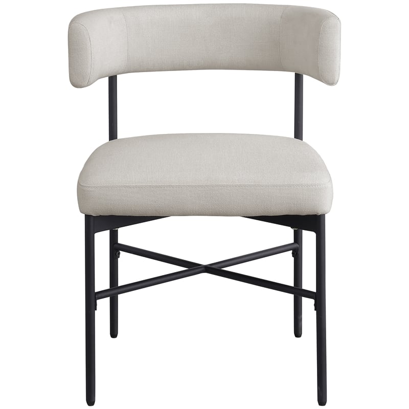 Meridian Furniture Rivage Beige Linen Textured Fabric Dining Chair (Set of 2)