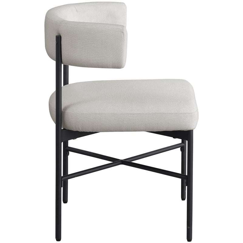 Meridian Furniture Rivage Beige Linen Textured Fabric Dining Chair (Set of 2)