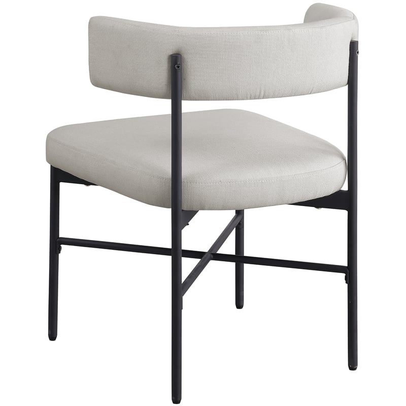 Meridian Furniture Rivage Beige Linen Textured Fabric Dining Chair (Set of 2)