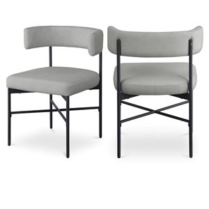Meridian Furniture Rivage Grey Linen Textured Fabric Dining Chair (Set of 2)