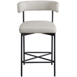 Meridian Furniture Rivage Beige Durable Linen Textured Fabric Stool (Set of 2)