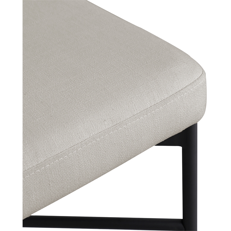 Meridian Furniture Rivage Beige Durable Linen Textured Fabric Stool (Set of 2)