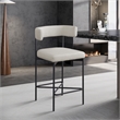 Meridian Furniture Rivage Beige Durable Linen Textured Fabric Stool (Set of 2)