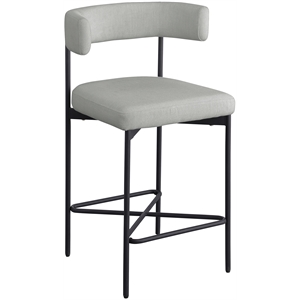 Meridian Furniture Rivage Light Grey Linen Textured Fabric Stool (Set of 2)