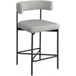 Meridian Furniture Rivage Light Grey Linen Textured Fabric Stool (Set of 2)